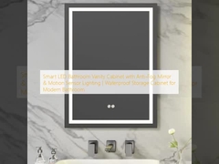 スマートLED浴室のバニティキャビネット 防霧鏡とモーションセンサー照明 現代の浴室の防水収納キャビネット